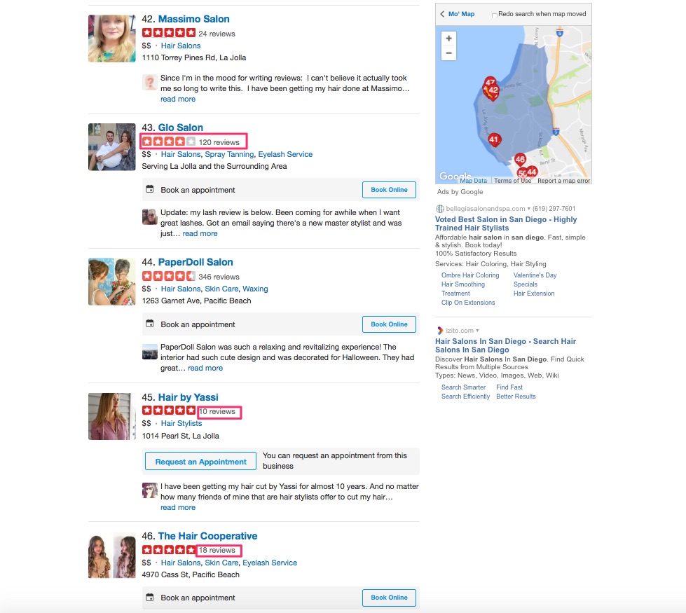 yelp search leads