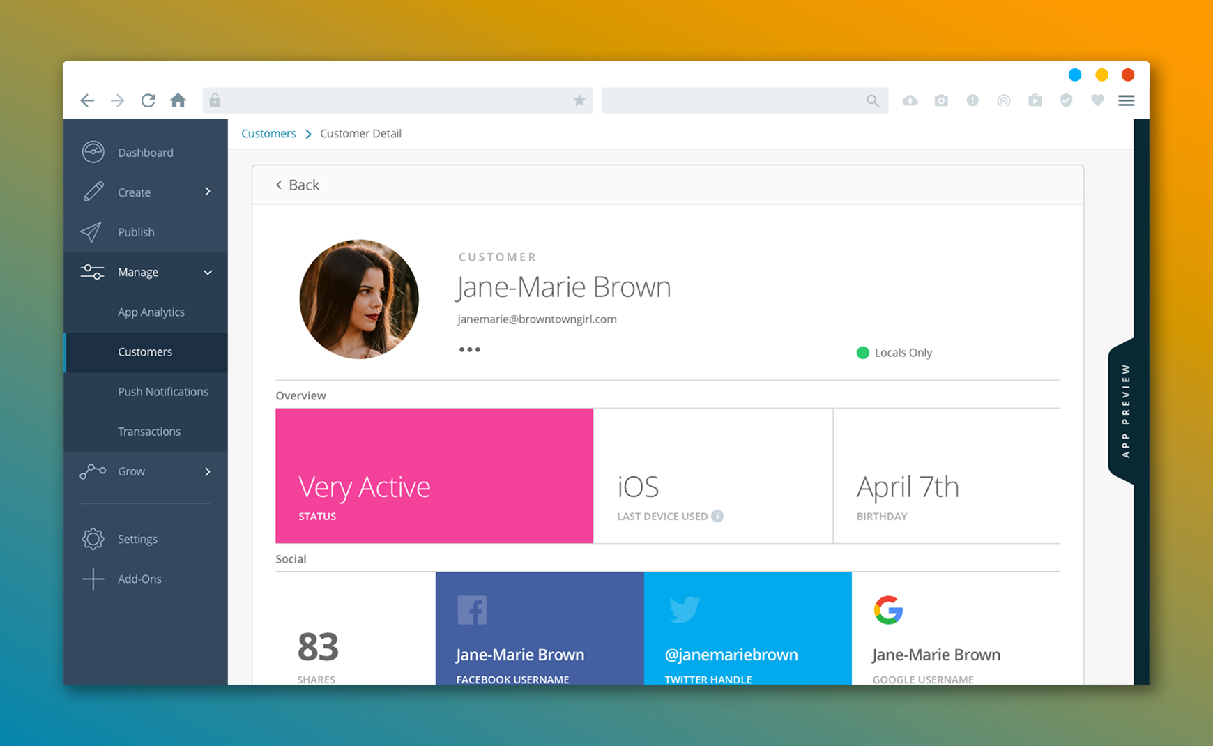 customer data
