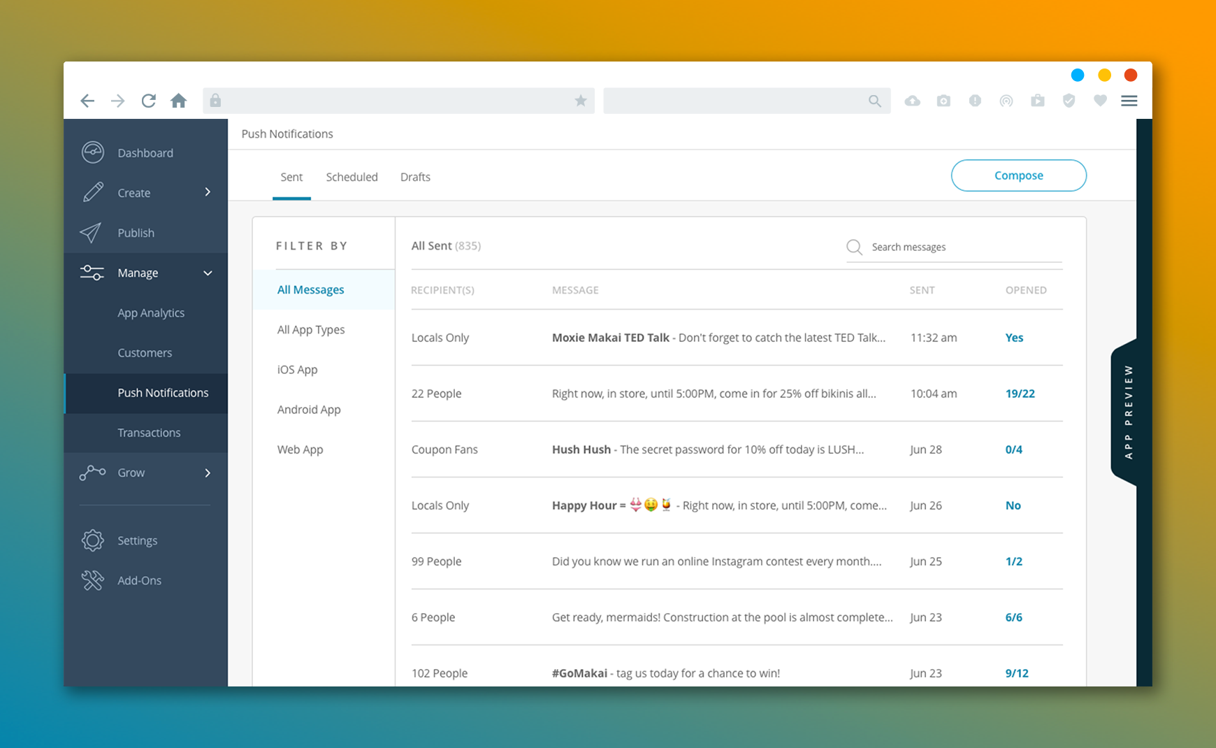 push notifications